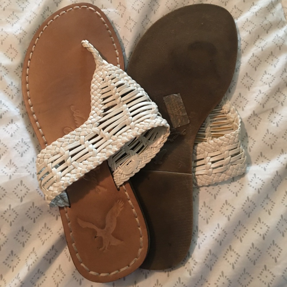 Woven flip flop sandals